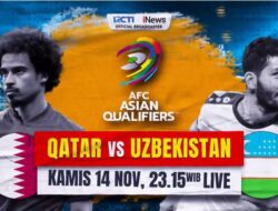 Qatar vs Uzbekistan di Kualifikasi Piala Dunia 2026, Besok Pukul 23.15 WIB Live di iNews